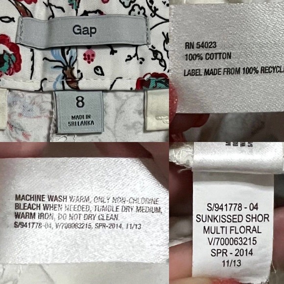 Banana Republic Sunshine White Floral Bermuda Short Size 8, 3.25" leg - Picture 11 of 12